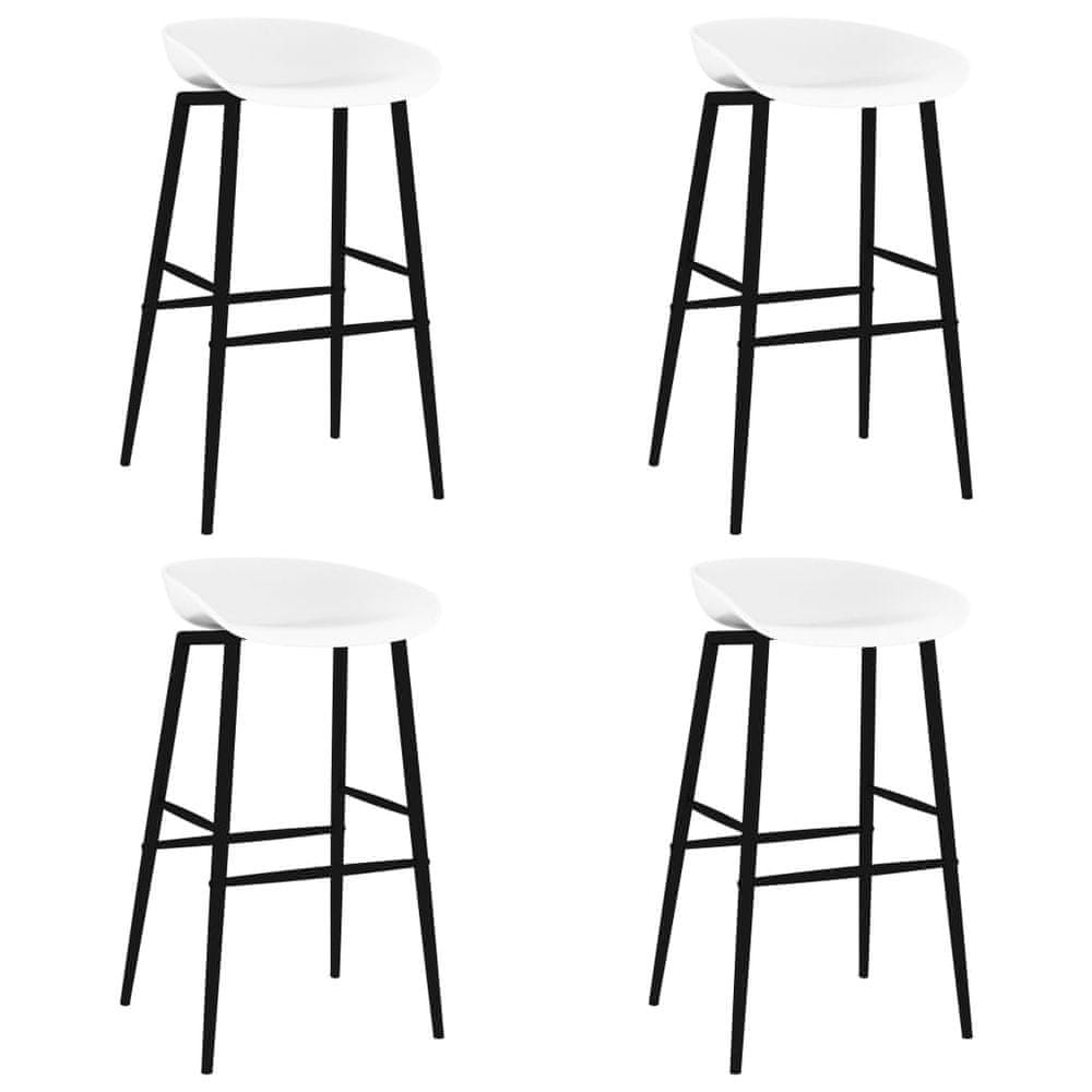 Vidaxl Barové stoličky 4 ks biele